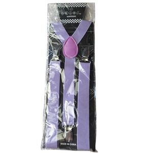 Unbranded Suspenders Unisex One Size Lavender Clip-on Y Shape Elastic Adjustable